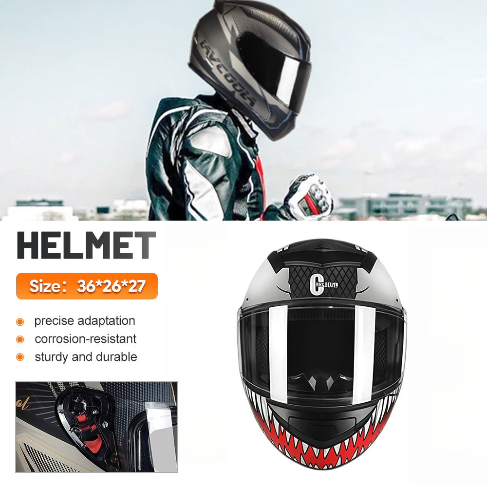Dual Visor Motorcycle Racing Helmet - Casco Integrale da Moto Elegante con