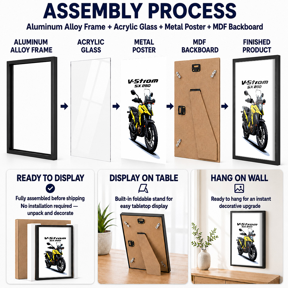 Poster in metallo con cornice  - Riding Gear recensione e prezzo